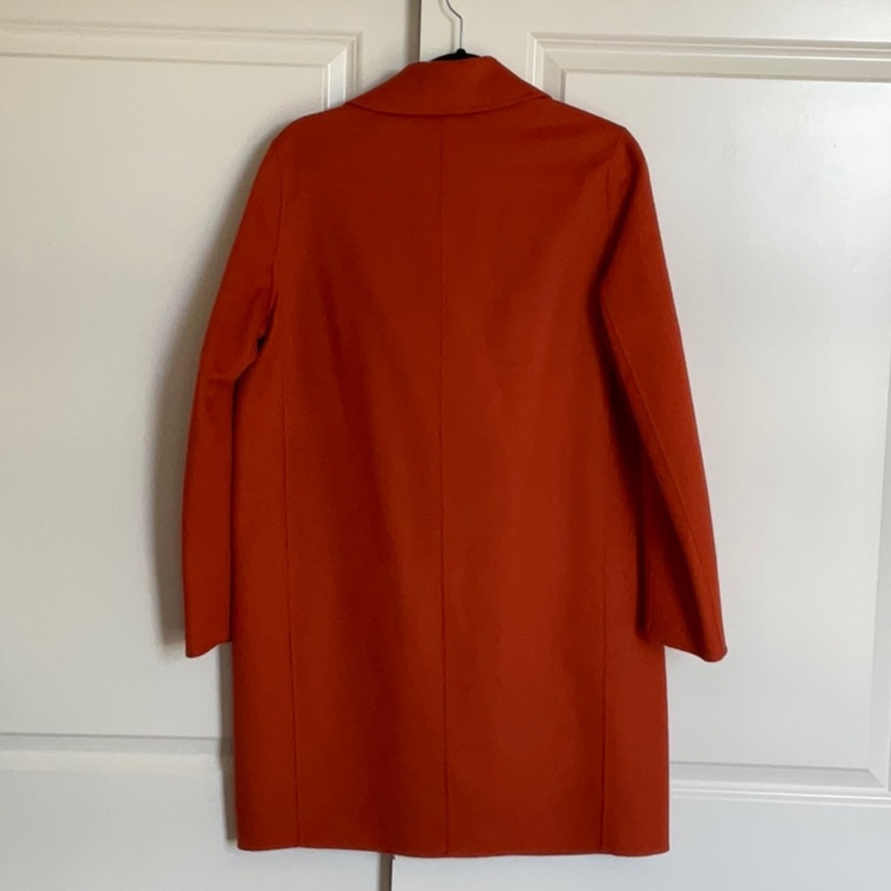 THEORY BOY COAT women’s color Burn Orange Trench Coat LUXE NEW DIVINE size M - Picture 4 of 16